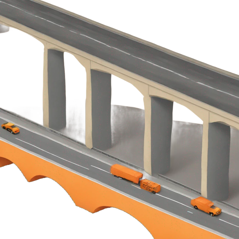 Orange building under highway overpass emoji