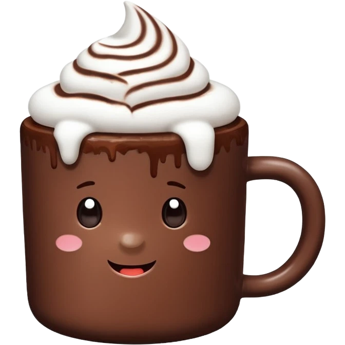 A cute Christ hot chocolate with marshmallows emoji