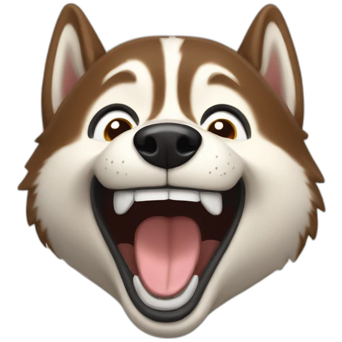 Brown husky laughing emoji