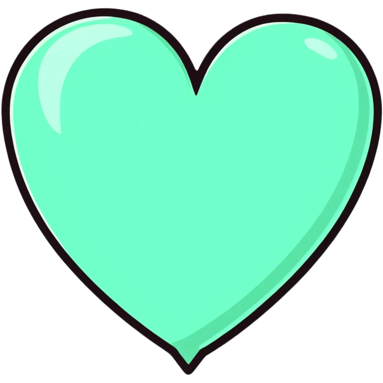 Mint green heart emoji