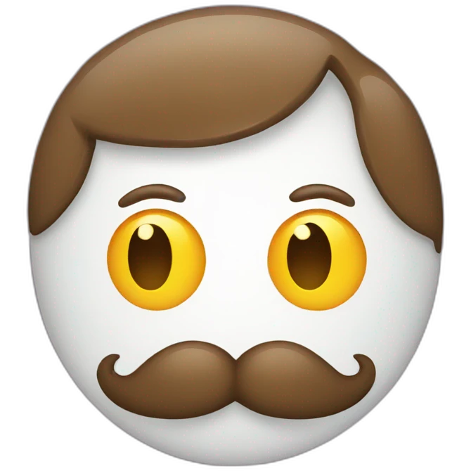 Smiley with moustache emoji