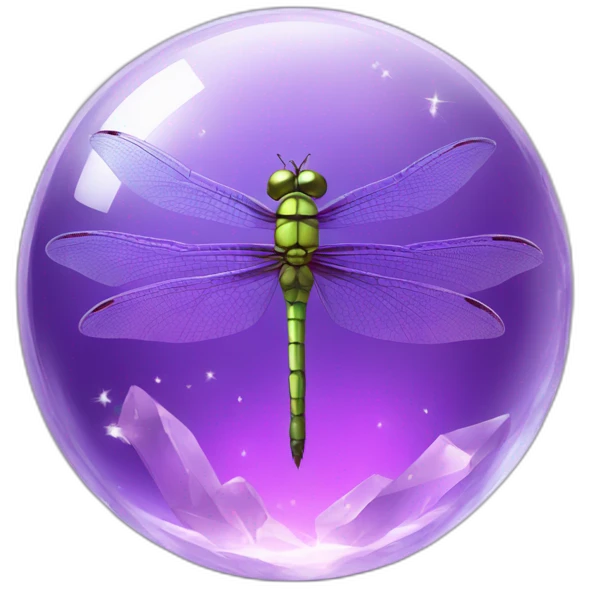 dragonfly inside a purple crystal orb emoji
