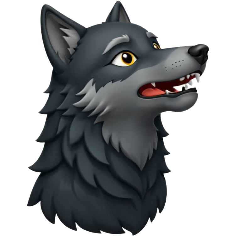 Black wolf howling eyes closed emoji