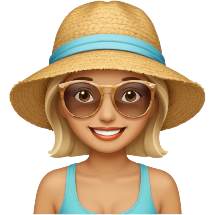 smiling lady at the beach emoji