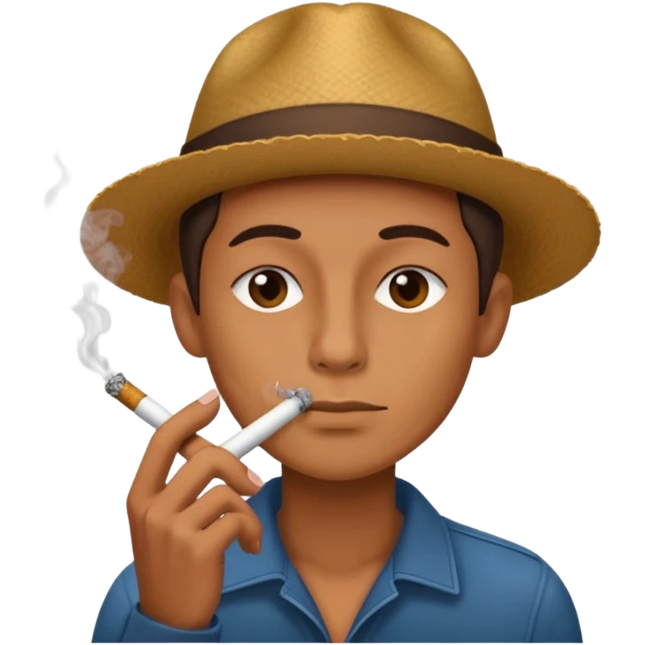 high and smoking a blunt  emoji