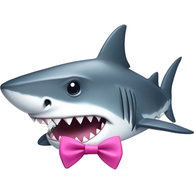 A shark with a pink bow emoji