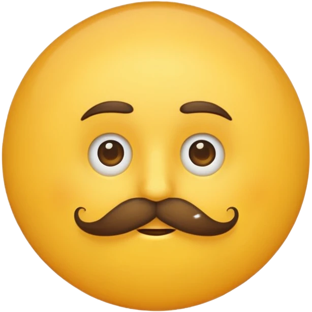 sun with mustache with no smile no brows emoji