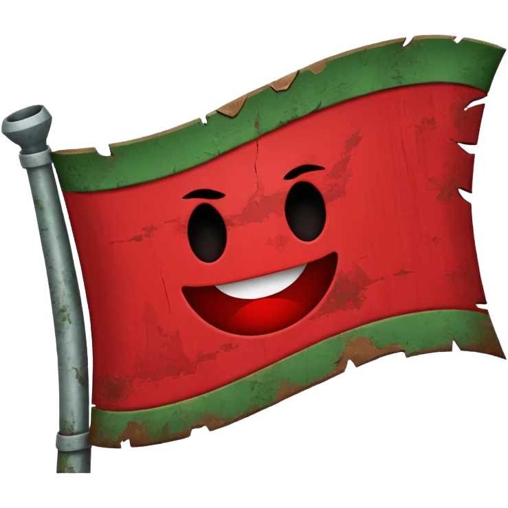 green and red war banner emoji