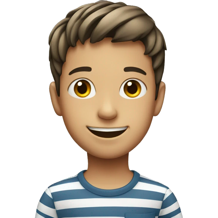smiling boy in striped shirt emoji