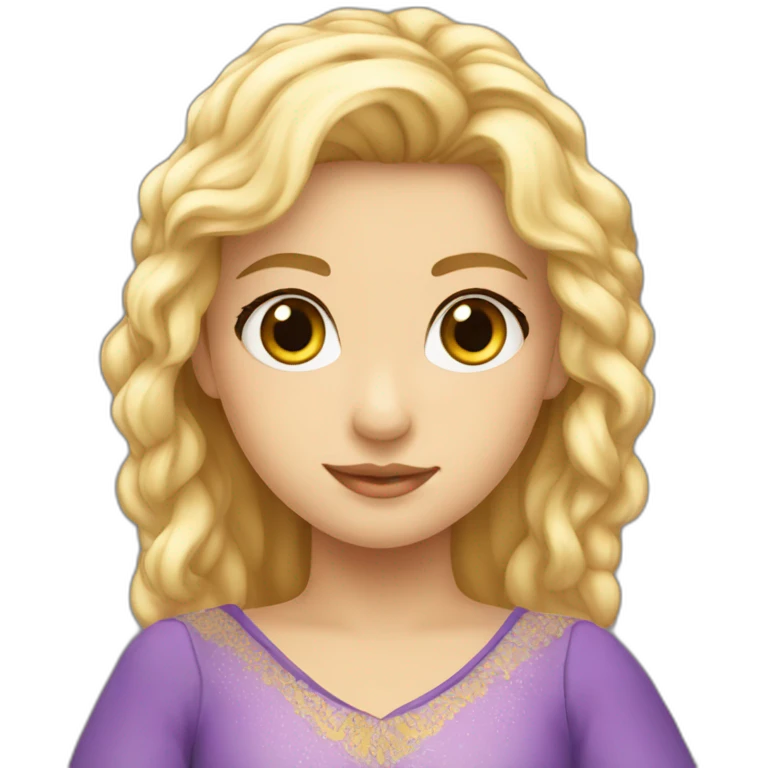 Una princesa rubia ojos azules y pelo largo  emoji