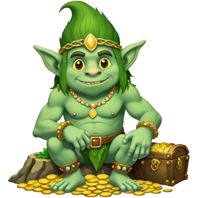 Troll guarding treasure emoji