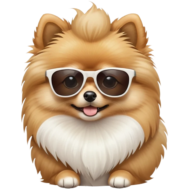 pomeranian with cool sunglasses emoji
