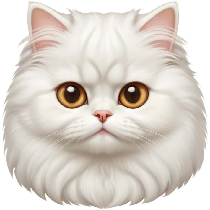 cinematic-adorable-big-eyed-fluffy-solid white-persian-cat-portrait-emoji,-head-tilted-playfully-with-a-sweet-expression,-fluffy-solid white-fur,-simplified-yet-irresistibly-cute-features-with-large,-expression, solid ginger persian cat, chest vicible emoji