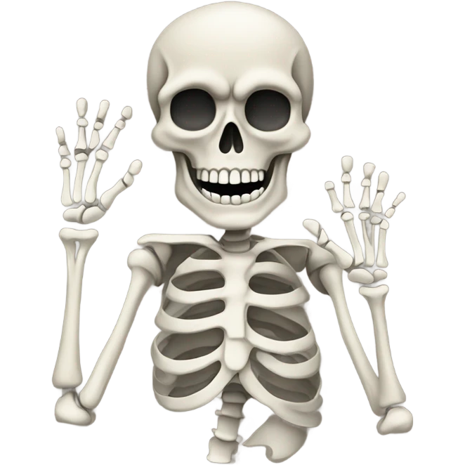 Skeleton giving rock ‘n’ roll sign emoji