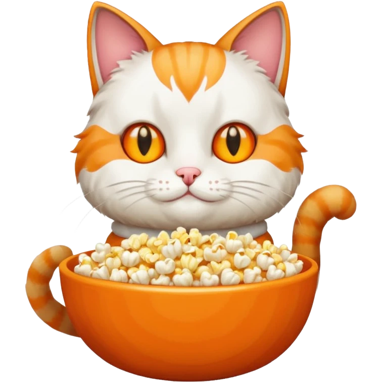 cat with popcorn emoji