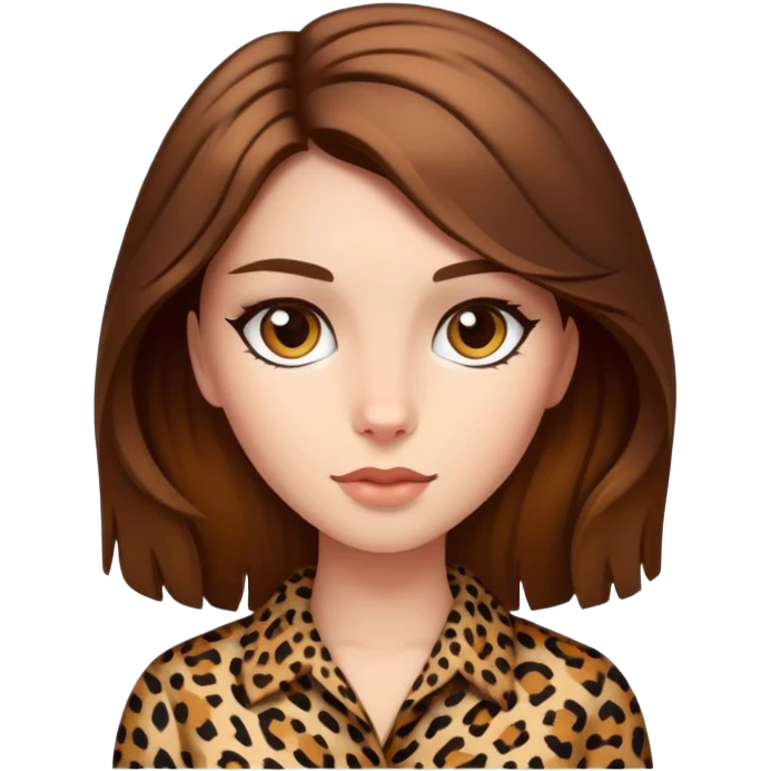 Ragazza capelli marroni e leopardo emoji