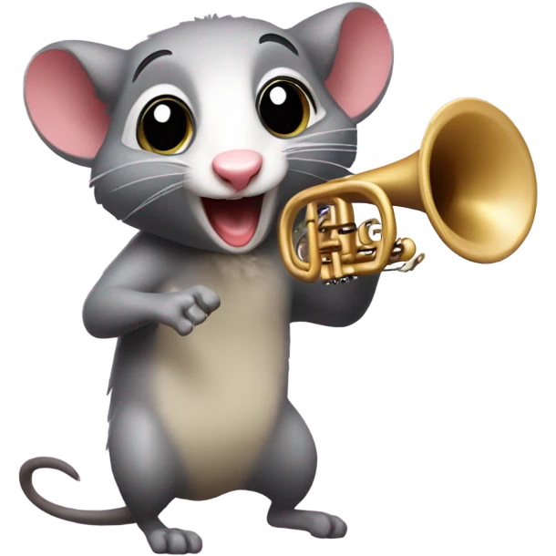 Possum playing trumpet emoji