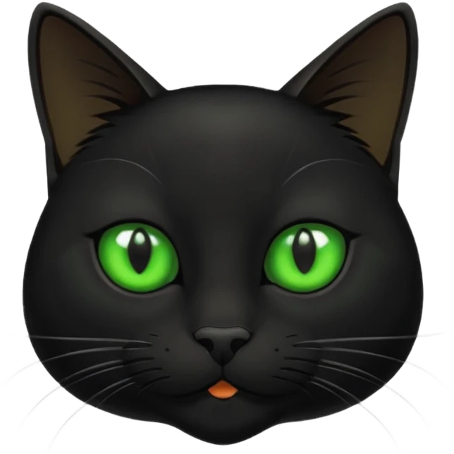 Green eyes black cat emoji