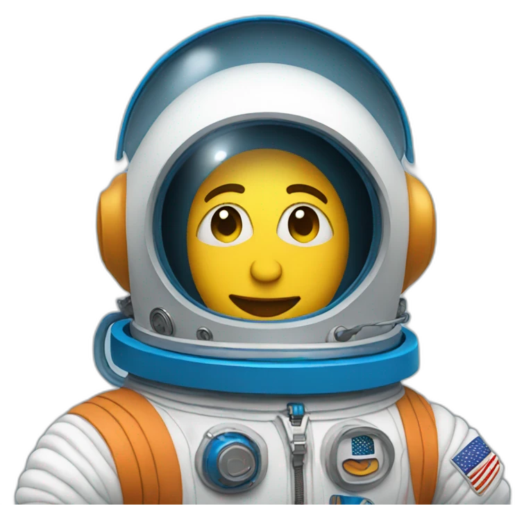 Spaceman with open blue spacesuit emoji