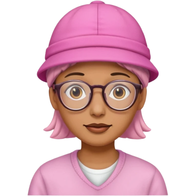 person with glasess wear pink hat  emoji