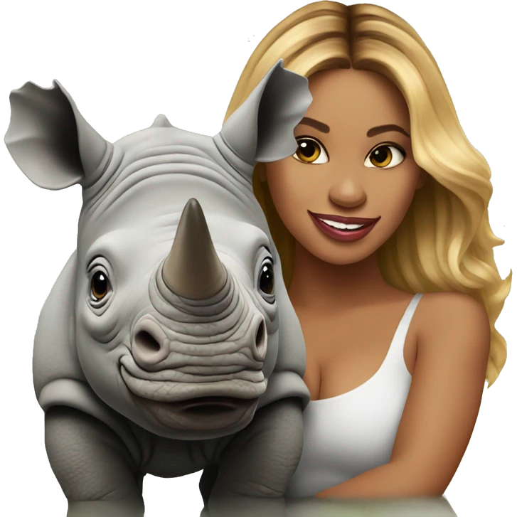 baby rhino with beyonce emoji