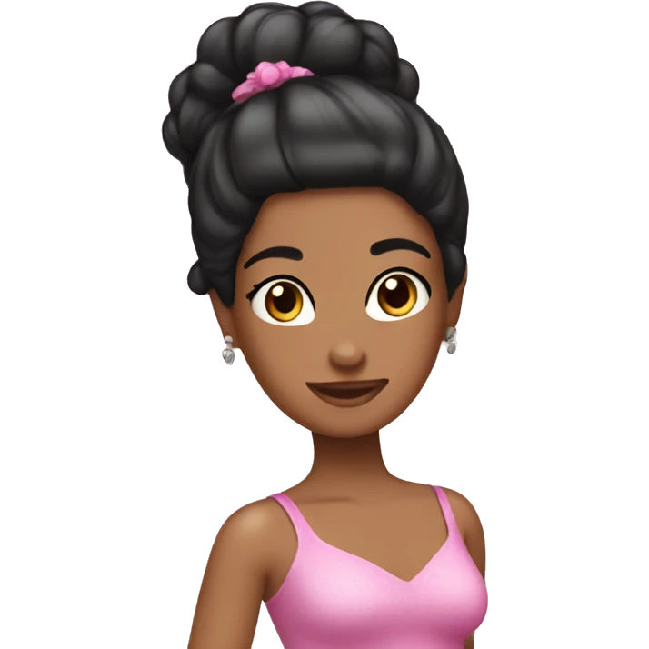 Black haired pink Pilates princess  emoji
