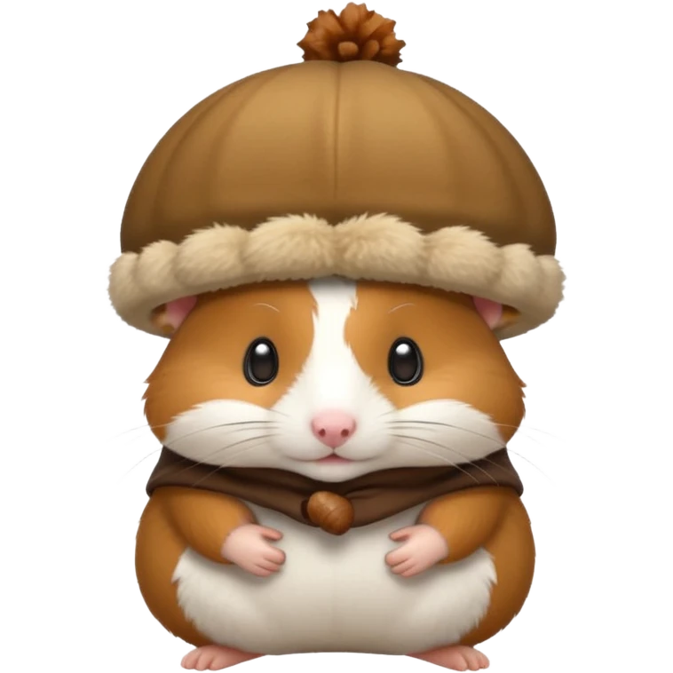 cartoon-style hamster with acorn hat emoji
