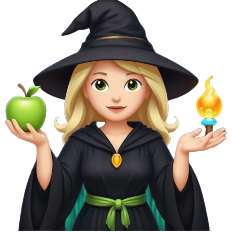 witch casting a glowing spell apple style emoji emoji