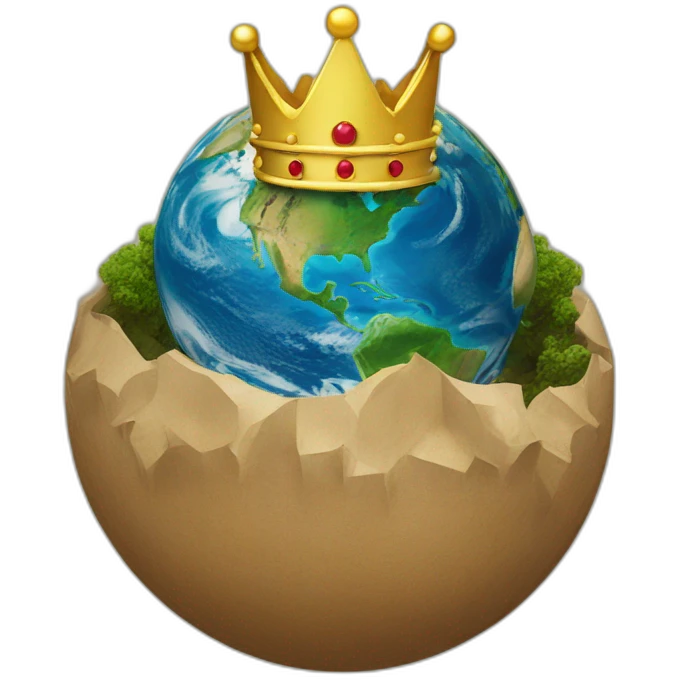 Earth with a crown on top emoji