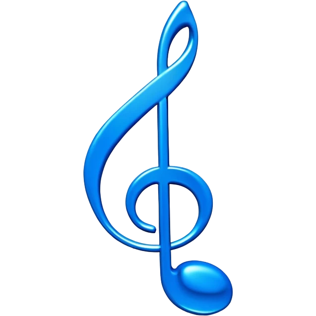 3D blue music icon logo note  no background unique y2k clipart emoji