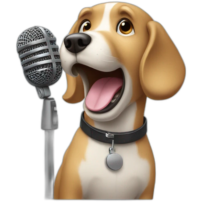 dog singing on a microphone emoji