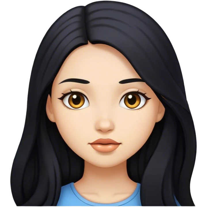 Güzel uzun siyah saçlı bir kız  emoji