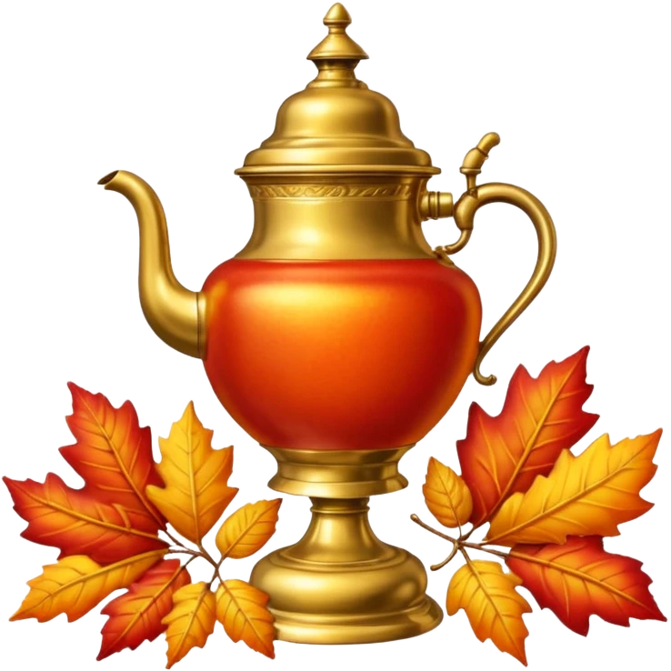 The samovar and autumn emoji