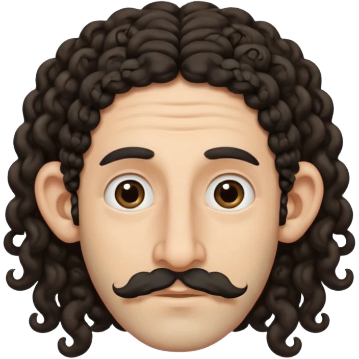 jewish jew man's face, wearing a tiny black kippah and 2 curly long hair strands near the ears, big nose, only face, no body, no mustache emoji