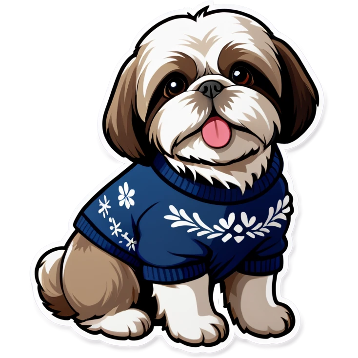 Shih tzu wearing a sweater emoji
