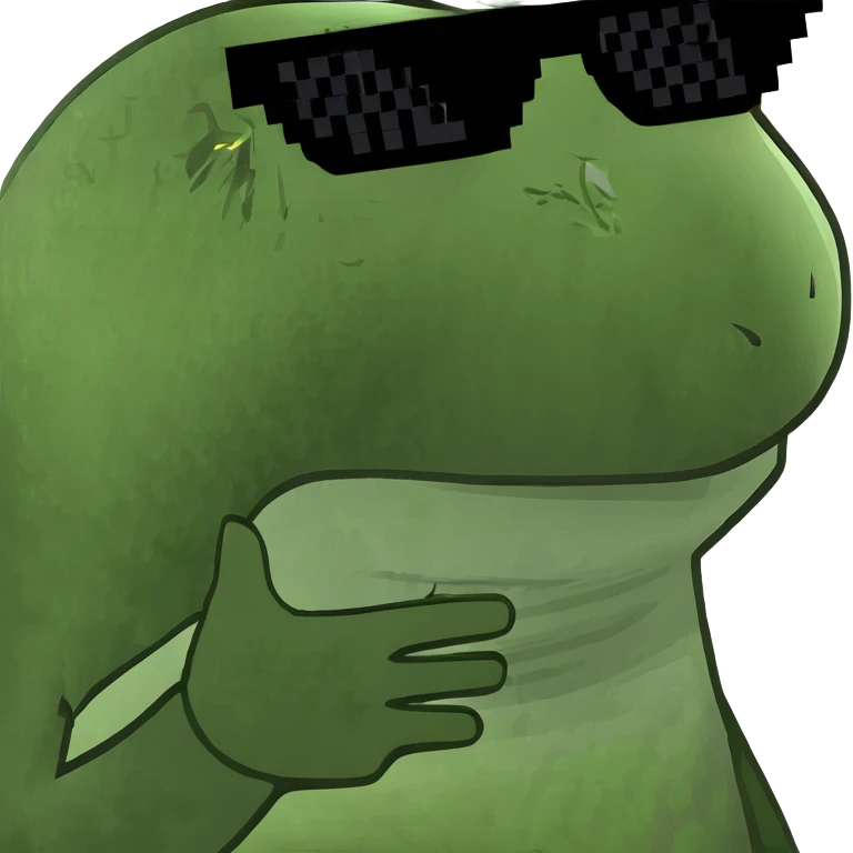 green bufo frog wearing sunglasses emoji