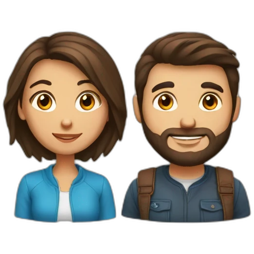 Couple brune brun emoji