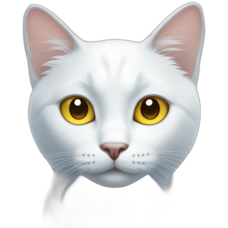 White cat with yellow and blue eyes emoji