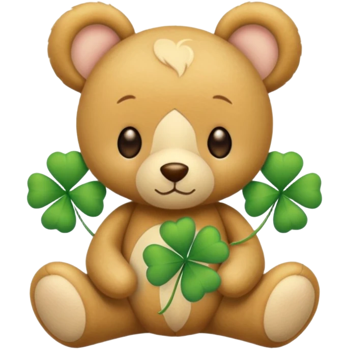 Fairy Teddy with four leaf clover emoji