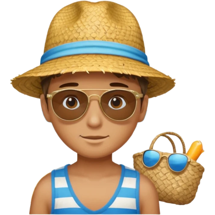 boy  at beach emoji