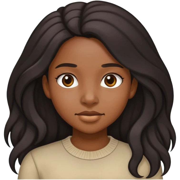 Black girl with long hair emoji