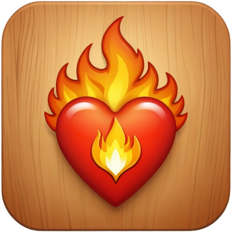 Cœur par dessus une croix et du feu au dessus  emoji