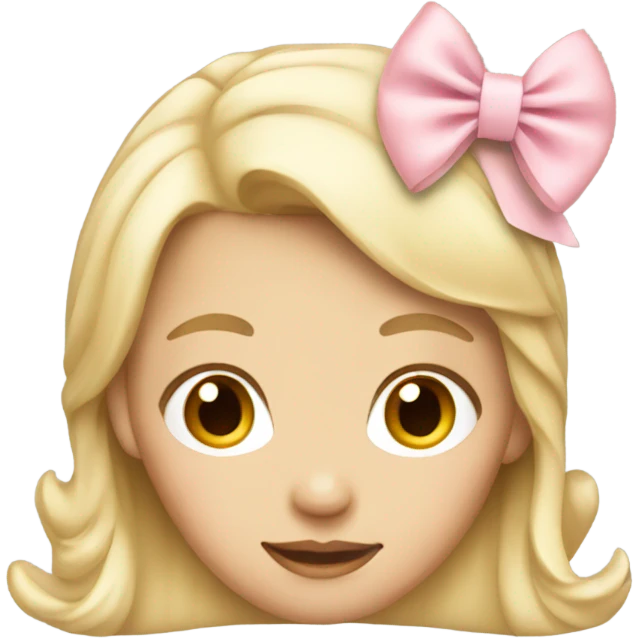 Blonde lady with light pink hairbow emoji