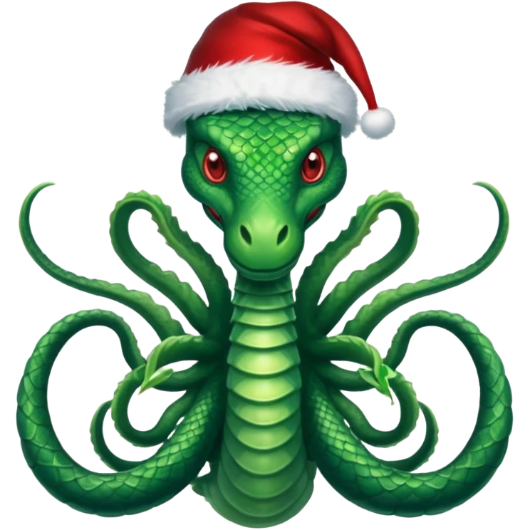 hydra, christmas hat,Seven heads emoji