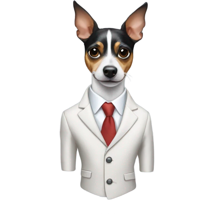 Rat terrier in a suit  emoji