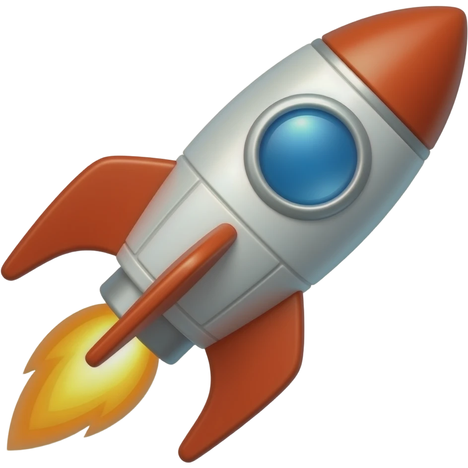 Hotwheels style rocket ship emoji