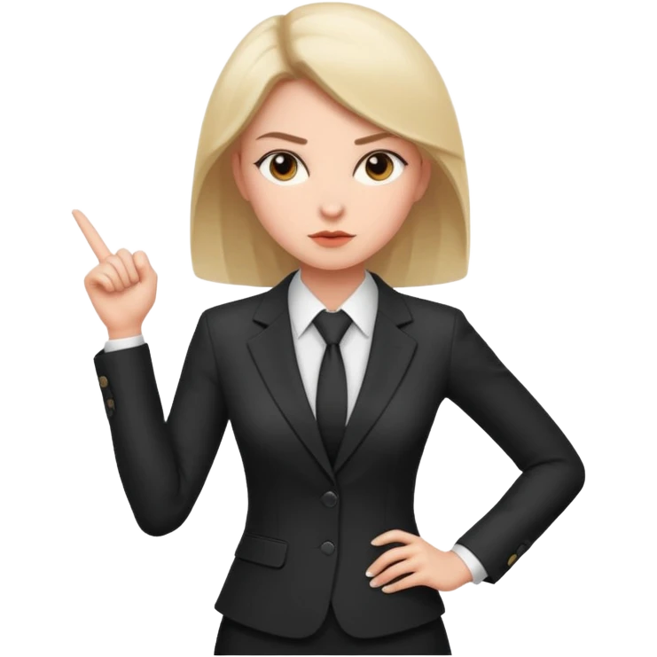 girl boss, business attire, powerful pose, minimal emoji