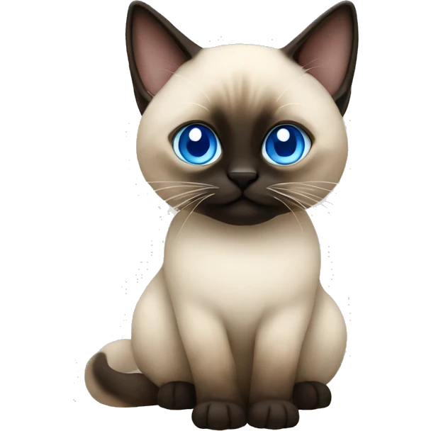 fluffy Siamese with blue eyes emoji