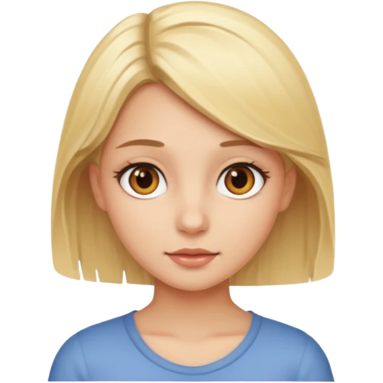Garota loira, olhos castanhos emoji