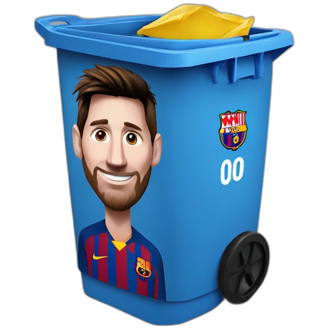 Messi dans une poubelle emoji